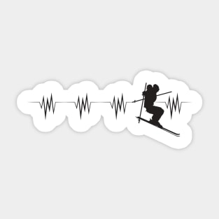 Skiing - Ski Heartbeat Sticker